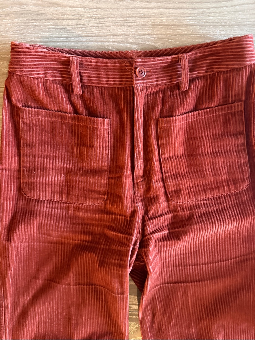 Ulla Johnson Cord Pants Copper High Rise Wide Leg size 8 Corduroy Designer - Picture 5 of 12